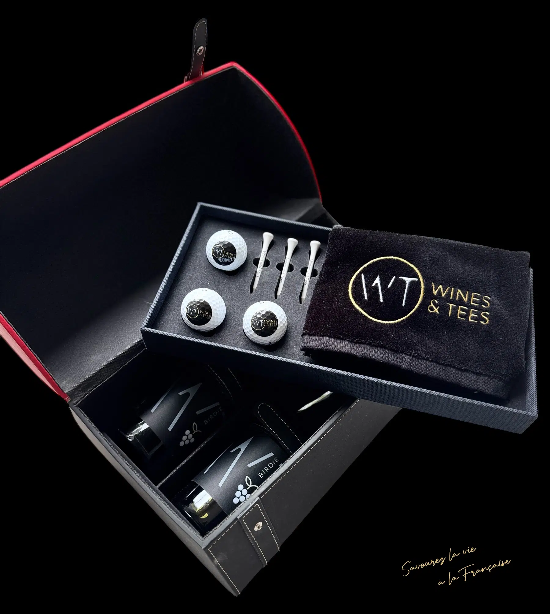 Coffret vin et golf Wines & Tees, prêt à offrir
