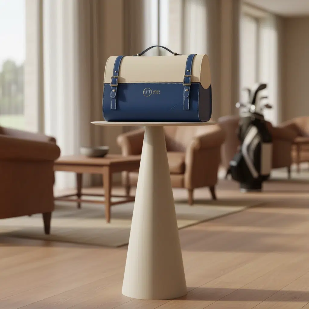 Coffret Wines and Tees bleu et ivoire, signature de la Maison