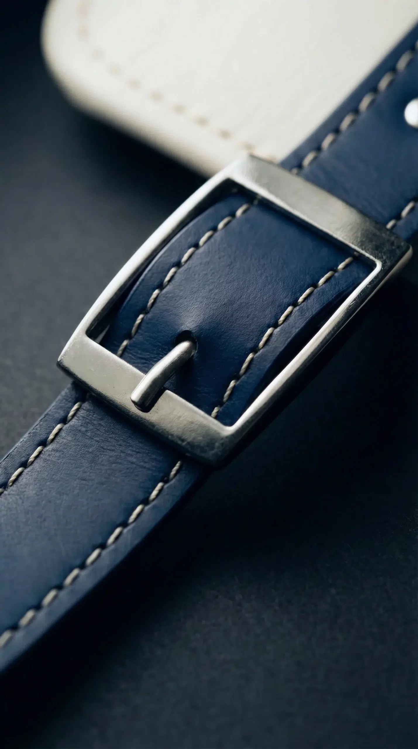 Détail de la boucle et des coutures du coffret Wines and Tees