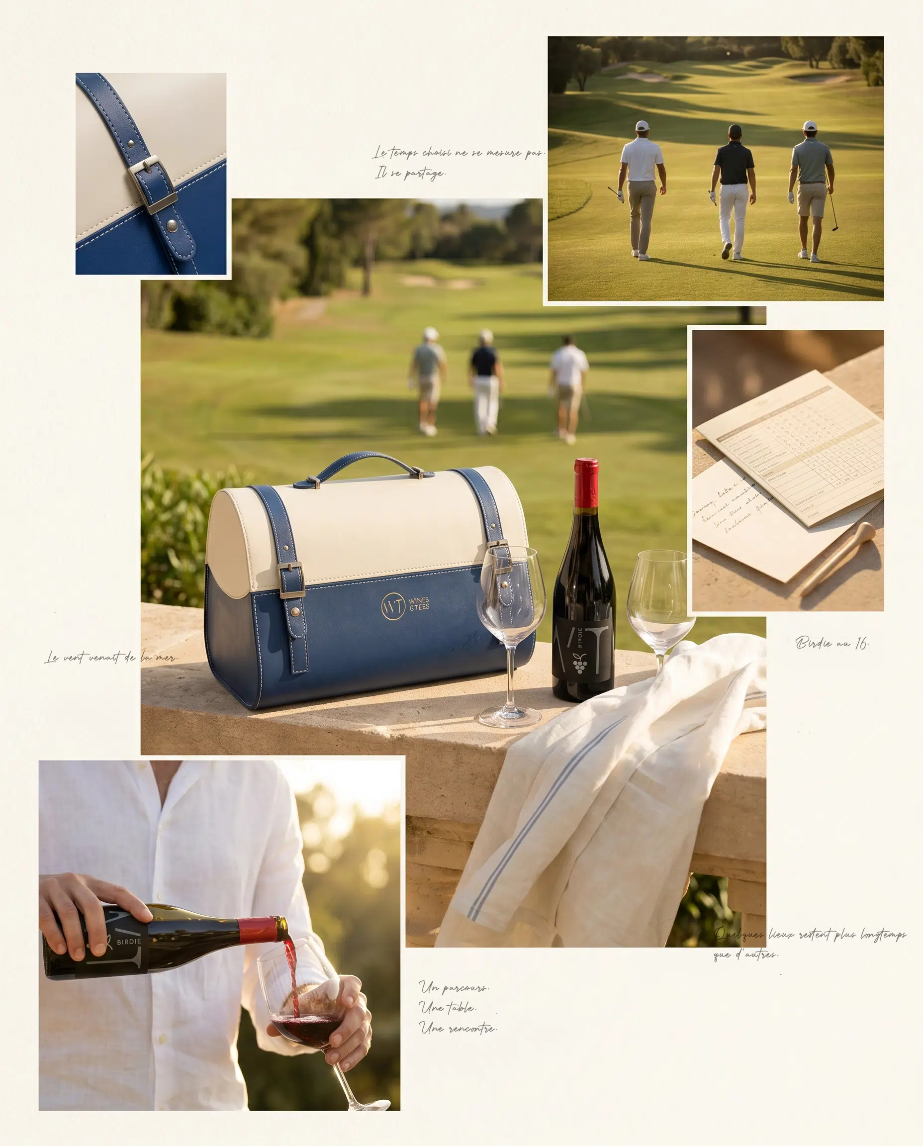 Coffret Essentiel Wines and Tees avec vins et attentions golfiques