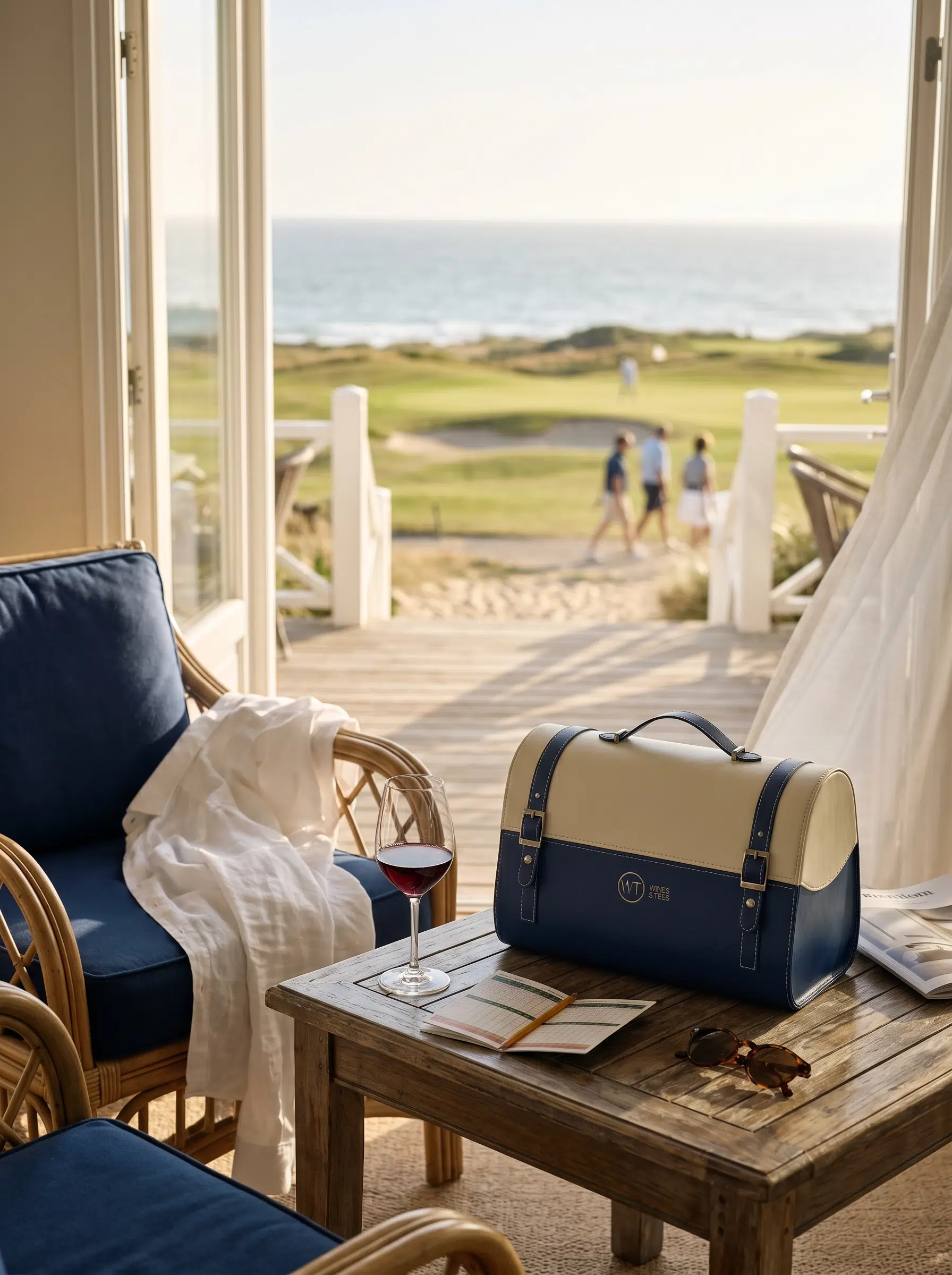 Coffret Essentiel Wines and Tees sur un parcours de golf